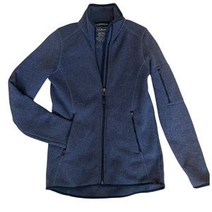LL BEAN blue Long Sleeve Fleece Zipup Sweater